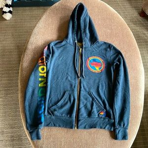 Aviator Nation Austin, TX zip hoodie in Charcoal